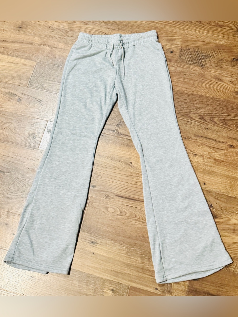 NWOT Flared Gray Sweatpants with tie elastic waist size M SHEIN